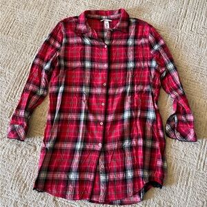 Victoria's Secret Red and Black Pajama Shirt